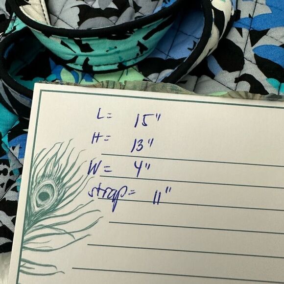 Vera Bradley Quilted Tote Shoulder Bag in CamoFloral pattern Blue Multi Large - Picture 7 of 9